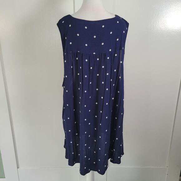 Torrid Size 5 Crepe Chain Detail Tank Blue White Polka Dot Nautical Essentials - Picture 4 of 8